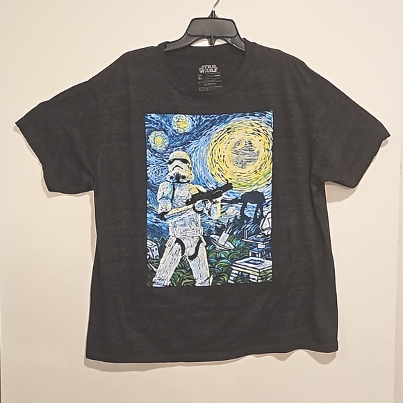 VFIFTHSUN Star Wars stormtrooper Droid Starry Night Van Gogh graphic tee XL - Picture 5 of 5